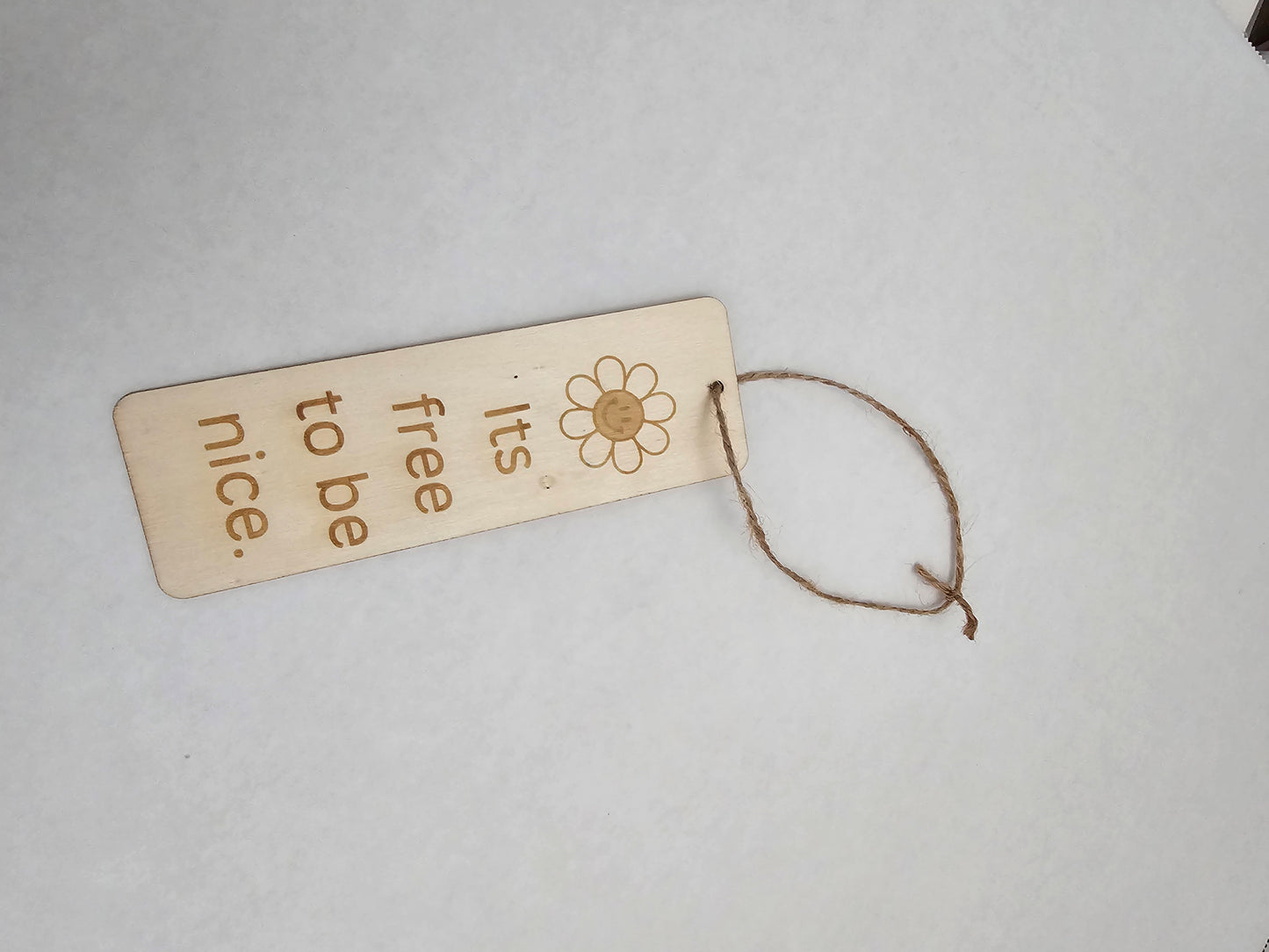 Custom Laser Engaved Wooden Bookmark - made to your design! Makes a great gift for someone special or a book club!