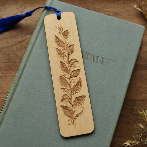 Custom Laser Engaved Wooden Bookmark - made to your design! Makes a great gift for someone special or a book club!