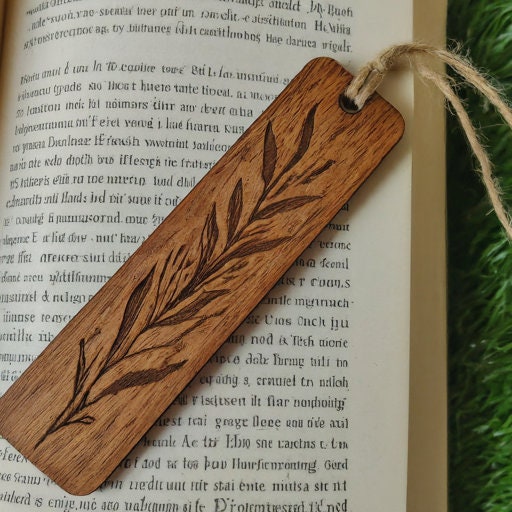 Custom Laser Engaved Wooden Bookmark - made to your design! Makes a great gift for someone special or a book club!