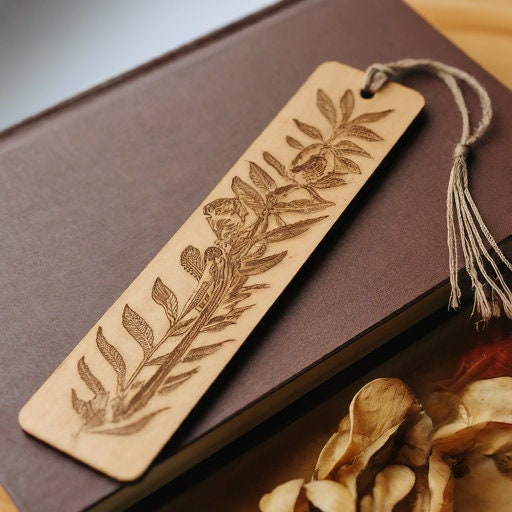 Custom Laser Engaved Wooden Bookmark - made to your design! Makes a great gift for someone special or a book club!